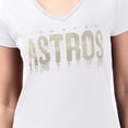 thumbnail image 3 of Women's G-III 4Her by Carl Banks  White Houston Astros Metallic Drop Lightweight V-Neck T-Shirt, 3 of 3