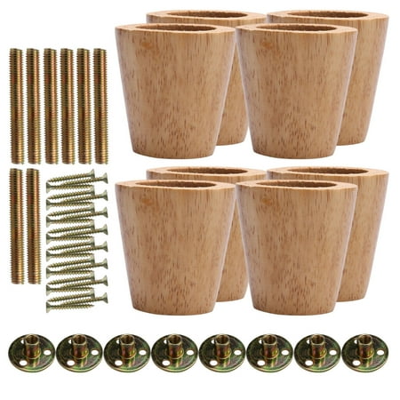 2 4 Inch Round Wood Furniture Legs Cabinet Feet Replacement Height Adjuster 8pcs Walmart Canada
