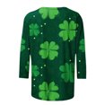 thumbnail image 4 of lcziwo St Patrick Tops for Women Green Shirts Funny St Patricks Day Lucky Irish Shamrock Crew Neck Tee 3/4 Sleeve Graphics T-Shirt 2025 Multicolor,M, 4 of 5