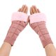 thumbnail image 1 of Guantes sin dedos tejidos para mujer, calentadores de brazo peludos con orificio para el pulgar para Otoño Invierno, 1 of 5