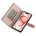 thumbnail image 3 of Allytechgroup Wallet Case for Apple iPhone 16 Plus, 9 Cards Holder + Zipper Pocket + Hand Wrist Shockproof Stand Flip Cover RFID Blocking Phone Case for Women Men, Pink, 3 of 7