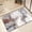 marble agate gray, variant on White‑Gray Marble‑Veined Printed Quick‑Drying Bath Mat, Non‑Slip Waterproof Soft Floor Rug for Bathroom Entrance Household Use-rock slab texture cloud ash15.6"W x 23.4"L