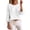 White, variant on TGSLY Crew Neck Linen Tops for Women Lightweight Soft Solid Color Crinkle Blouses Relaxed Dressy 3/4 Balloon Sleeve Tshirts with Elastic Cuffs S