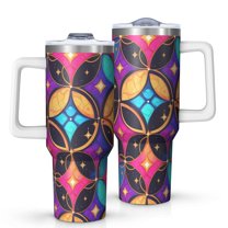 Modern 40oz Tumbler– Stainless Steel Insulated Tumbler with Handle and Straw, Large Capacity Travel Cup for Hot & Cold Drinks