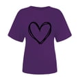 thumbnail image 4 of Diufon Hauts de la Saint-Valentin pour Femmes Tunique Décontractée à Manches Courtes Col Rond Chemise Tendance Mignonne Imprimée Graphique, 4 of 6
