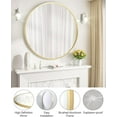 thumbnail image 5 of Round Mirror, 32 inch Circle Mirror, Gold Metal Frame Round Mirror for Wall, Round Bathroom Mirror for Wall Decor, Round Wall Mirror for Entryway, Bedroom, Vanity, Easy to Install, 5 of 7
