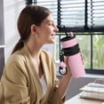 thumbnail image 5 of Stainless Steel Insulated Tumbler, Large Capacity Travel Mug with Straw and Lanyard, Double Wall Vacuum Cooler Cup for Car and Outdoor Use, 5 of 5