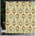 thumbnail image 4 of Ambesonne Autumn Damask Shower Curtain, Symmetrical Shapes, 69"Wx70"L, Pale Khaki and Multicolor, 4 of 5