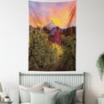 thumbnail image 4 of Colorful Tapestry, Sunset over Mount Hood and North American Style Wooden Barn on Foreground Image, Wall Hanging for Bedroom Living Room Dorm Decor, 60W X 80L Inches, Multicolor, by Ambesonne, 4 of 5