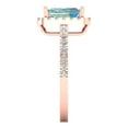 thumbnail image 3 of 1.86ct Emerald Cut Blue Moissanite 18k Pink Rose Gold Engraving Statement Bridal Wedding Halo Designer Ring Size 6.5, 3 of 5