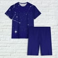 thumbnail image 5 of Sakmal Blue Womens Pajamas Sets Plus Size Elbow-Length Shorts Pant Loose Fit Comfy Graphic Sleepwear for Ladies, 5 of 5