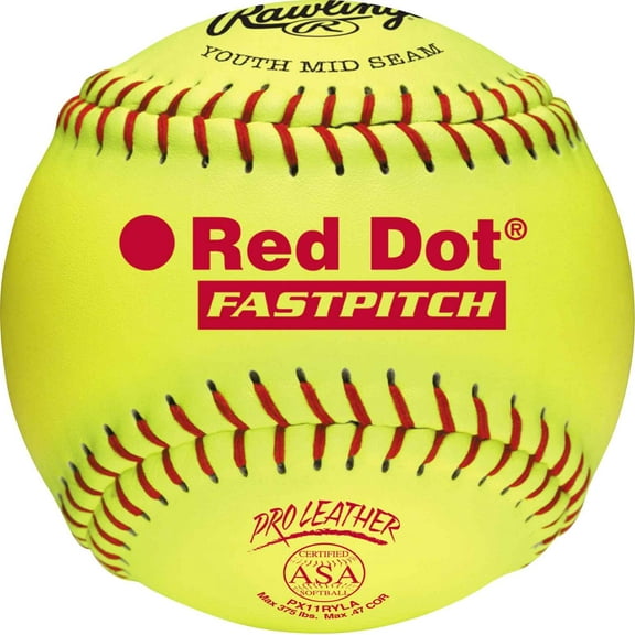 Rawlings ASA NFHS 11 inch Red Dot Leather Softballs