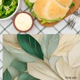 thumbnail image 3 of Amarainy Elegant Leaf Pattern Linen Table Mats Set of 4 for Home Kitchen Table Decor 12x18 inch, 3 of 5