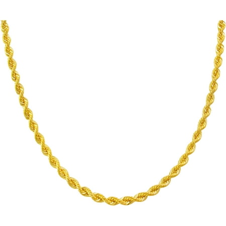 10kt Gold over Sterling Silver Rope Chain, 24