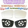 thumbnail image 2 of 5C6857521J 5C6857522J For Volkswagen American US Model Version Jetta Passat Beetle Reversing Rear View Lenses Heated Glass 5C6857521J-Left, 2 of 5