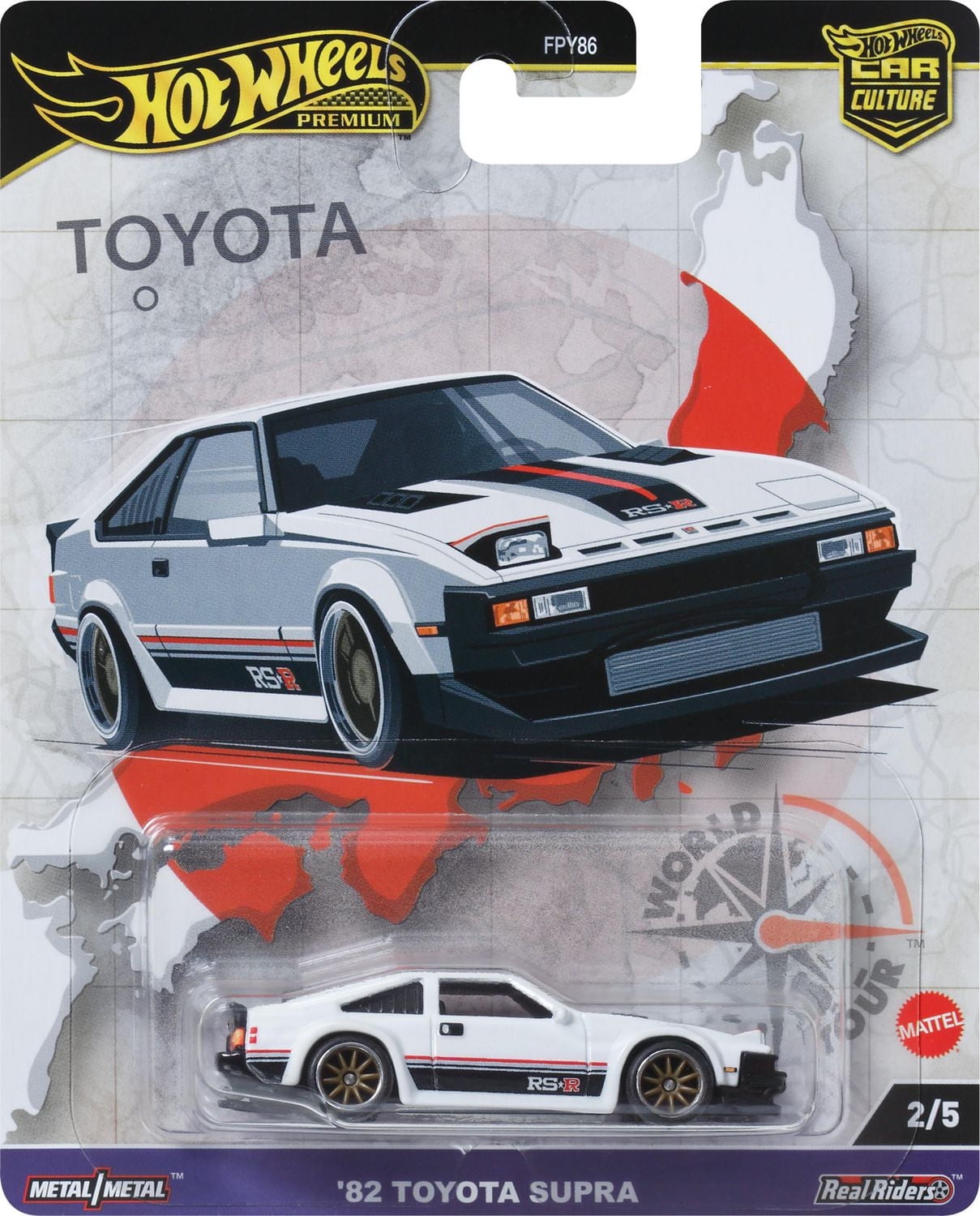 Hot Wheels Car Culture Circuit Legends 82 Toyota Supra 1:64 Scale Die-Cast Vehicle For Kids Ages 3+ Years