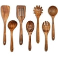 thumbnail image 1 of Wooden Spoons for Cooking,Natural Teak Wooden Kitchen Utensils Set (7 PCS), 1 of 6