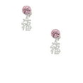 thumbnail image 2 of Delight Jewelry Silvertone Chinese Symbol ''Good Luck'' Pink Crystal Clip on Earrings, 2 of 5