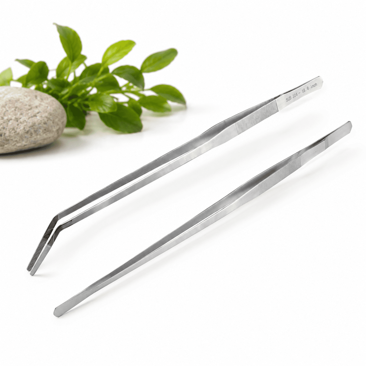 2 Pack Aquarium Tweezers 18.9 & 10.5 Inch Stainless Steel Feeding Tongs