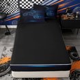 thumbnail image 4 of Erosebridal Tech Luminous Dirt Bike Zipper Queen Comforter Set with Fitted Sheet and 2 Pillowcases,Glowing Particle Starlight Zipper Bedding Set,Blue Black,4 Pieces,Black Reversible, 4 of 6