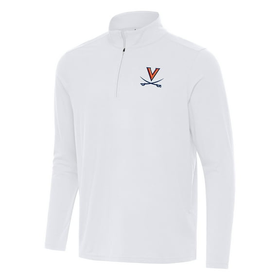 Men's Antigua White Virginia Cavaliers Intent Quarter-Zip Top