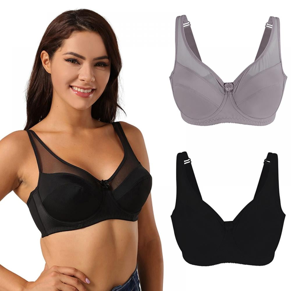  n/a Big Breast Women Big Size Hot Wire Free Thin Soft Wire Less  Bralette Unpadded Push Up Big Breast Underwear Bra Cup (Color : A, Size :  44 100CD) : ביגוד