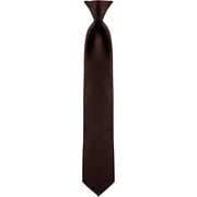 Men's Solid Poly Clip On Tie-Brown