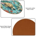 thumbnail image 5 of Turtle 6PCS Round Coasters Set, Microfiber Leather Drink Coasters with Holder, 11x11 cm/4.3x4.3 in, 5 of 6