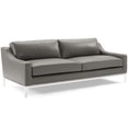 thumbnail image 3 of Modway Harness Stainless Steel & Leather Sofa and Armchair Set in Gray, 3 of 6