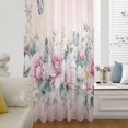 thumbnail image 6 of Pink Roses Floral Sheer Curtains 84 Inches Long, Vintage Romance Botanical Flowers Light Filering Curtains, Breathable Simi Curtain Privacy Drapes for Living Room Bedroom Lightweight Window Treatment, 6 of 9