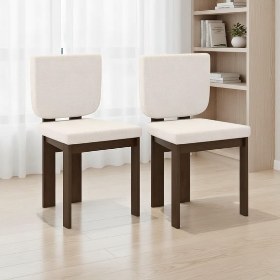 Kadyn Wooden Dining Chair Set of 2 with Rubber Wood Legs, Versatile Seating for Home Office, Living Room, Study Area Furniture, Brown