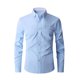 thumbnail image 5 of Ceisia Contrast Panel Stand Collar Shirt Men's Slim Fit Long Sleeve Casual Button-Down Top with Pocket Light Blue M Gifts, 5 of 6