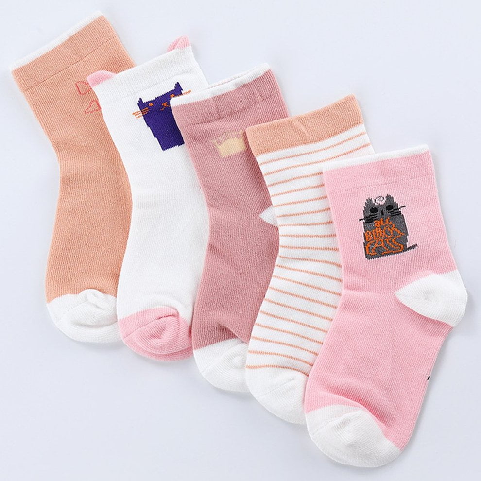 5 Pairs Autumn Winter New Terry Thick Baby Socks Dispensing Non-slip ...