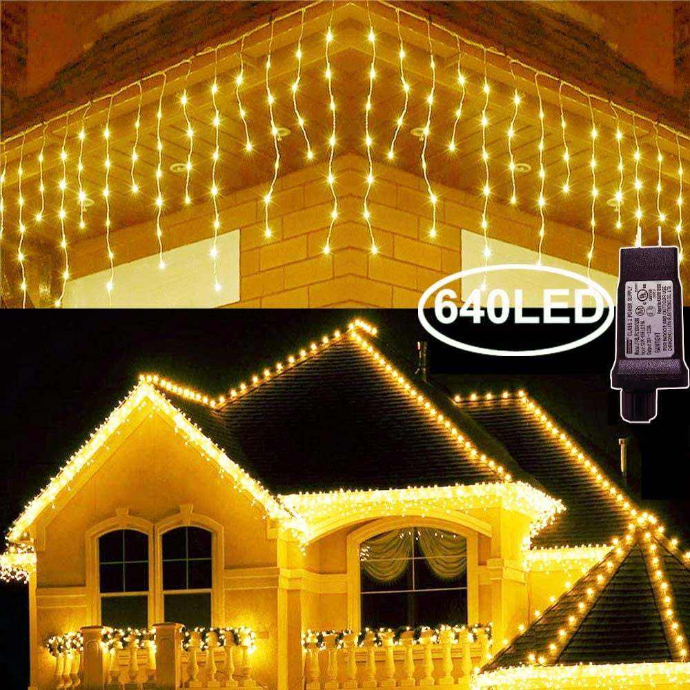Plug In LED Icicle Curtain String Fairy Hanging Light Xmas Wedding Party Garden 