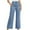 Blue, variant on Lovskoo Women's High Waist Print Pants Wide Leg Denim Pants Straight Jeans Blue