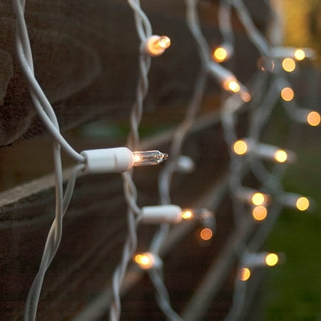 Christmas Lights Icicle String Lights 150 Mini Bulbs White Wire Plug in WARM WHITE - Walmart.com