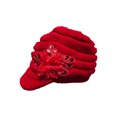 thumbnail image 1 of Gorro de lana Qarigey rojo con protectores para los oídos, 1 of 6