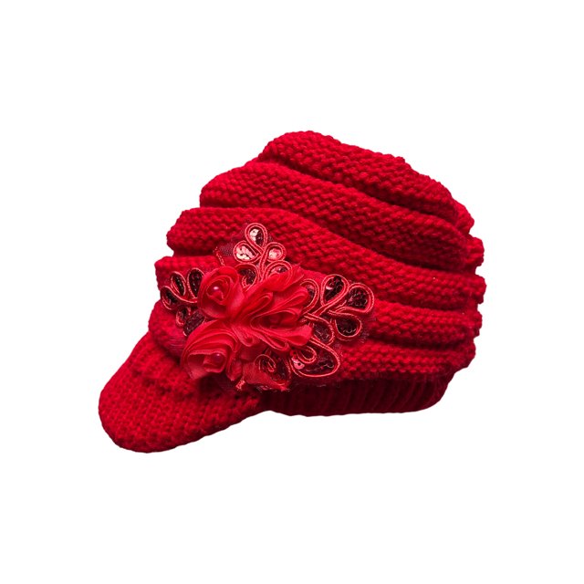 Gorro de lana Qarigey rojo con protectores para los oídos