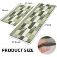 thumbnail image 4 of Green Kitchen Floor Mat Rugs Set 2 Pcs Stitching Geometry Anti-Fatigue Waterproof Stain Resistant Floor Rug Comfort Standing Mat for Kitchen, Floor Home (17.3" x28" + 17.3" x 47" Thick 0.4" ), 4 of 6