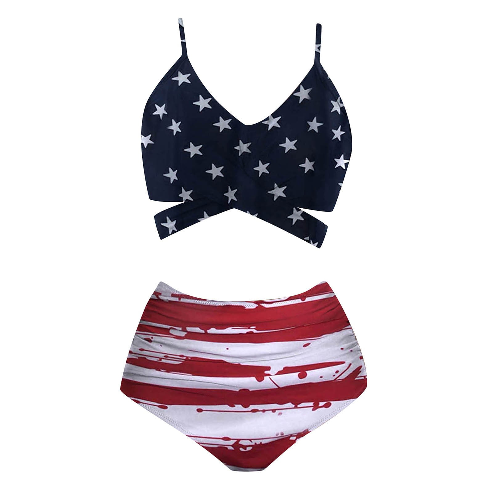 DNDKILG Floral Print Sexy Bikini Sets for Women Wrap Twist Front