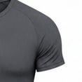 thumbnail image 5 of LpwkSSA Men Casual Round Neck Printing Pullover Fitness Sports Shorts Sleeves T Shirt Blouse Gray XXXL, 5 of 6