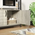 thumbnail image 4 of Bestier Étagère de Cuisine à 3 Niveaux pour Four à Micro-Ondes avec Armoire, en Panneau de Particules P2, Gris, 4 of 8