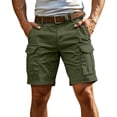 thumbnail image 2 of GrmtClth Cargo Shorts Men Twill Cotton Stretch Comfy 17 Inch Inseam Summer Athletic Outdoor Golf Fishing Casual Work Knee Length Shorts Light Green XL, 2 of 9