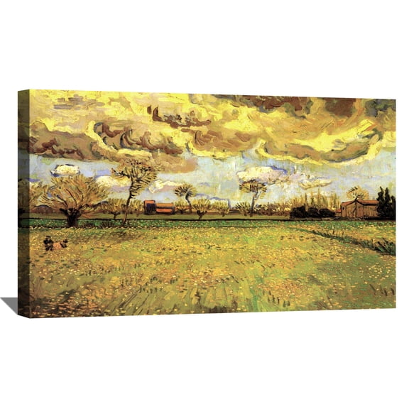 Vincent Van Gogh Painting Van Gogh Landscape Under a Stormy Sky Canvas Wall Art