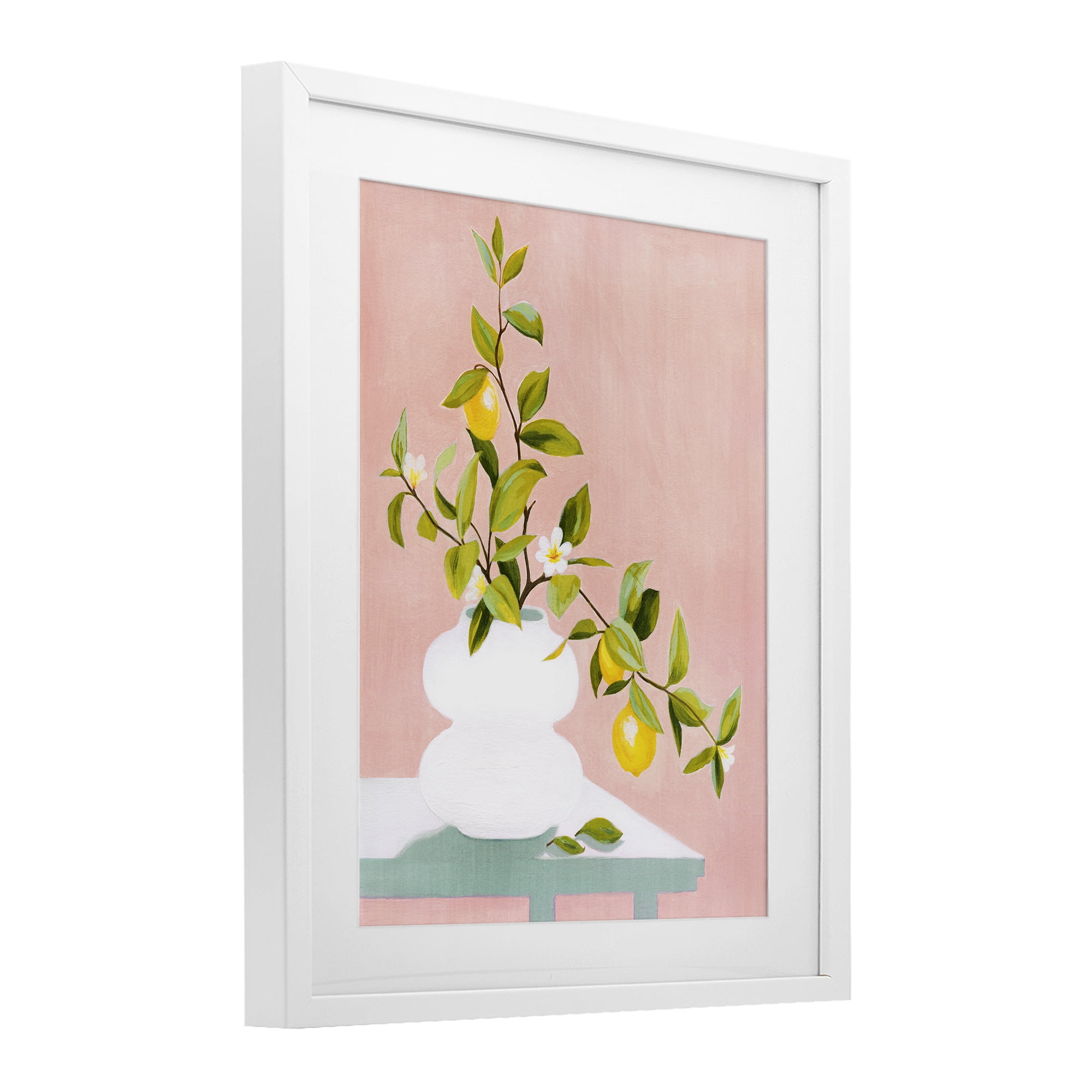 Stupell Industries Afternoon Limoncello Plant White Framed Print Under Glass, design by Grace Popp