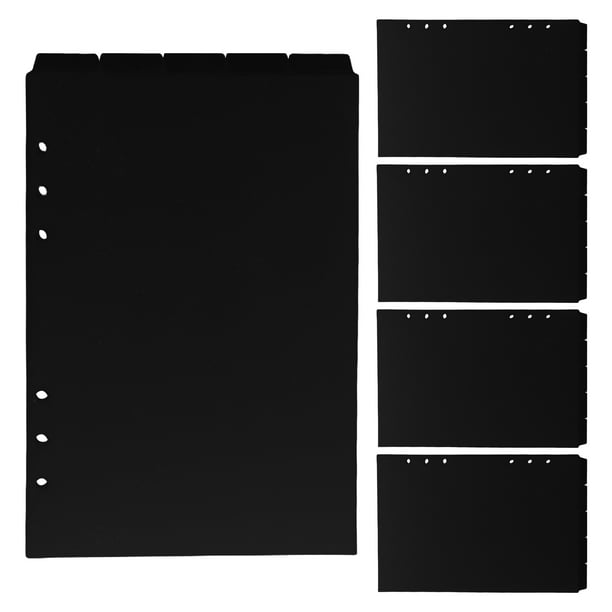 25 separadores de carpeta A5: separador de índice de 6 anillas con 5 pestañas extraíbles - Insertos de hojas sueltas para oficina, escuela, hogar y organización.