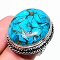thumbnail image 2 of Natural Copper Blue Turquoise Gemstone 925 Sterling Silver Ring Size 8, 2 of 2