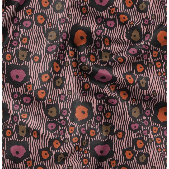 Soimoi Orange Rayon Fabric Wild Animal Skin Printed Craft Fabric by The Yard 42 Inch Wide