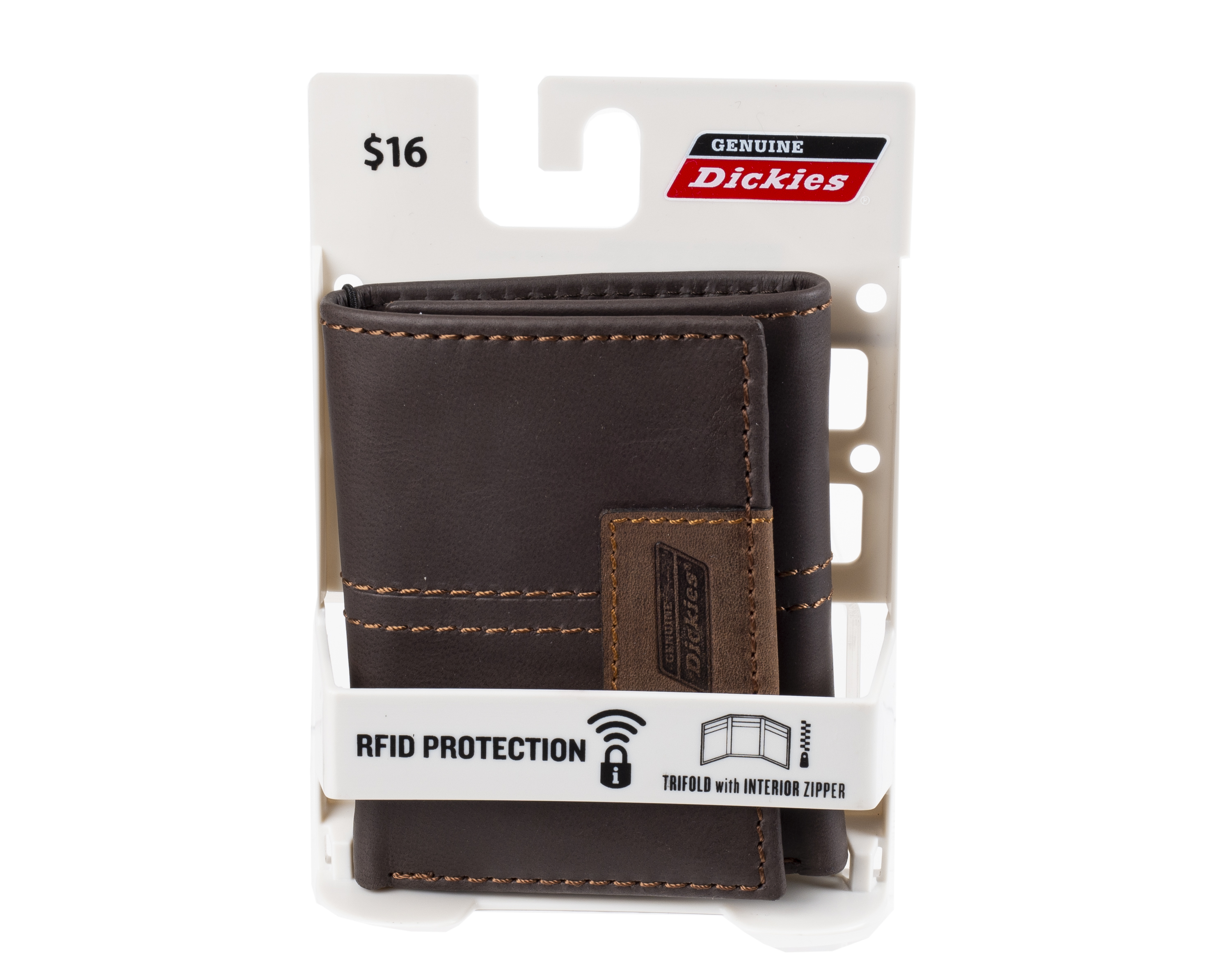 Genuine Dickies Men's Trifold Wallet with RFID Blocking, Brown photo 6