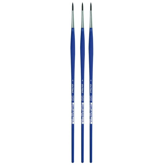da Vinci FORTE-Acrylics Student Brush, Synthetic, Acrylic & Oil, Round, Series 8630, Size 4, Pack of 3